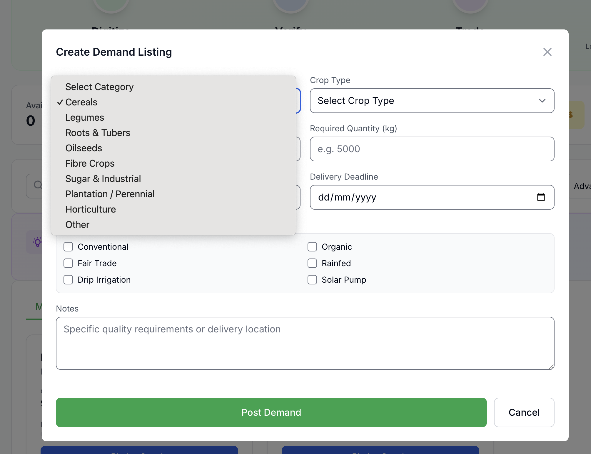 Demand Listing